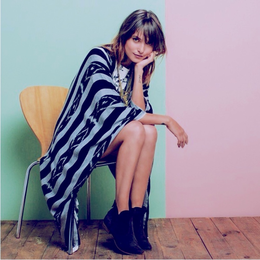 Ketzali x free people silky & flowy Geo Fringe Kimono / wrap